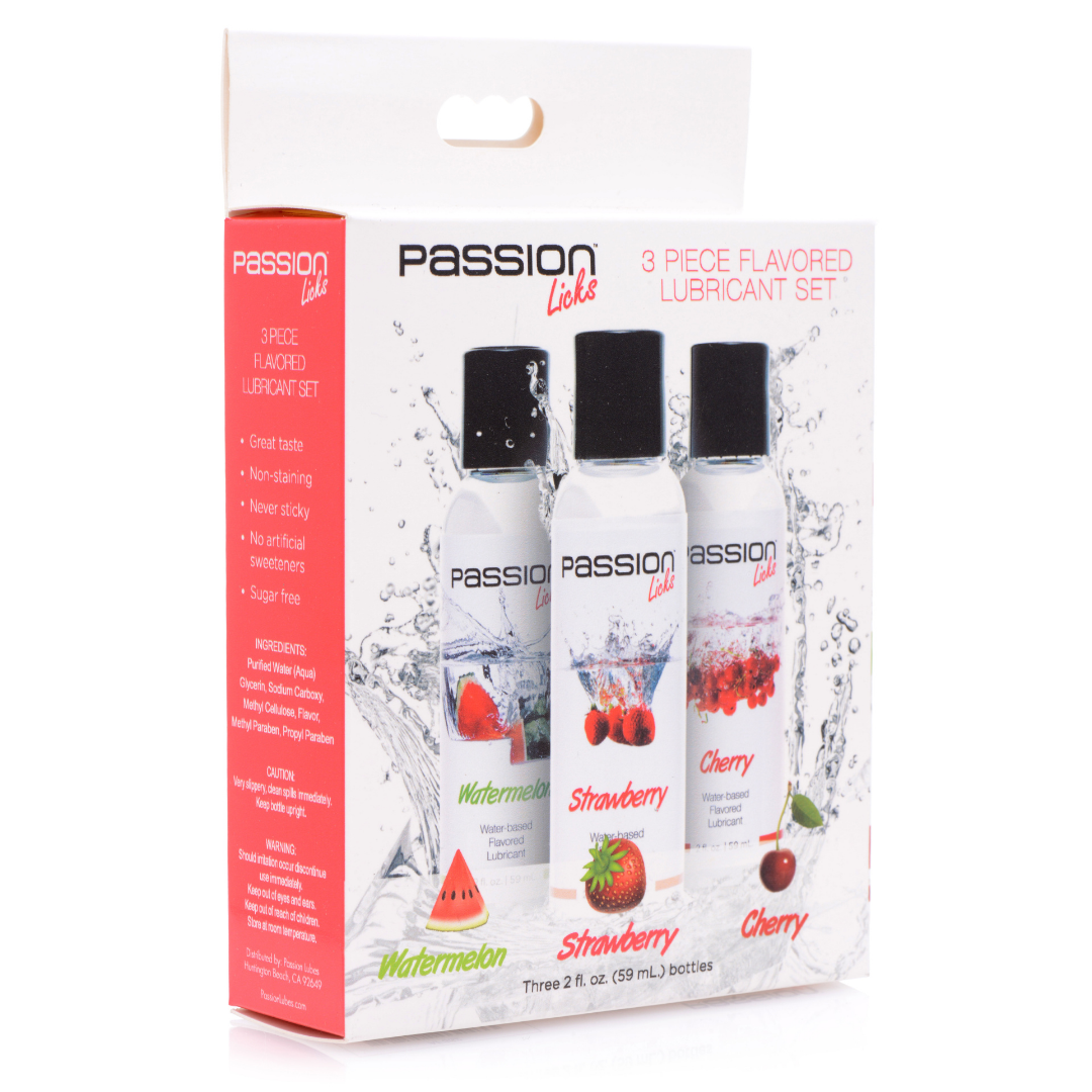 Passion Licks 3 Piece Flavored Lube Set