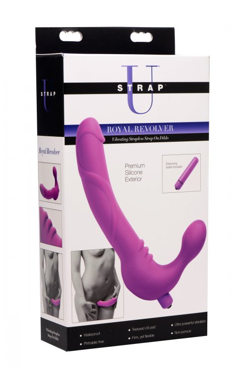 Royal Revolver Vibrating Strapless Strap- on Dildo