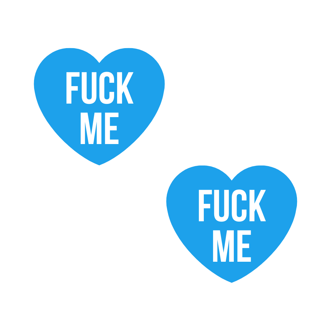 Fuck Me Blue Candy Heart Pasties