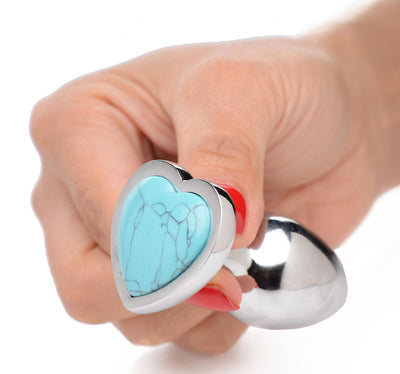 Turquoise Heart Anal Plug