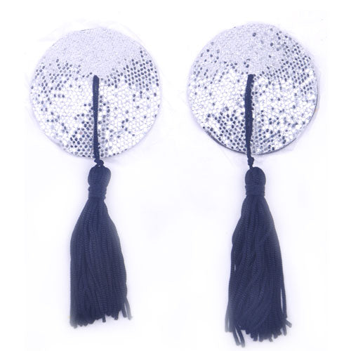 Sparkling Silver Nipple Tassels