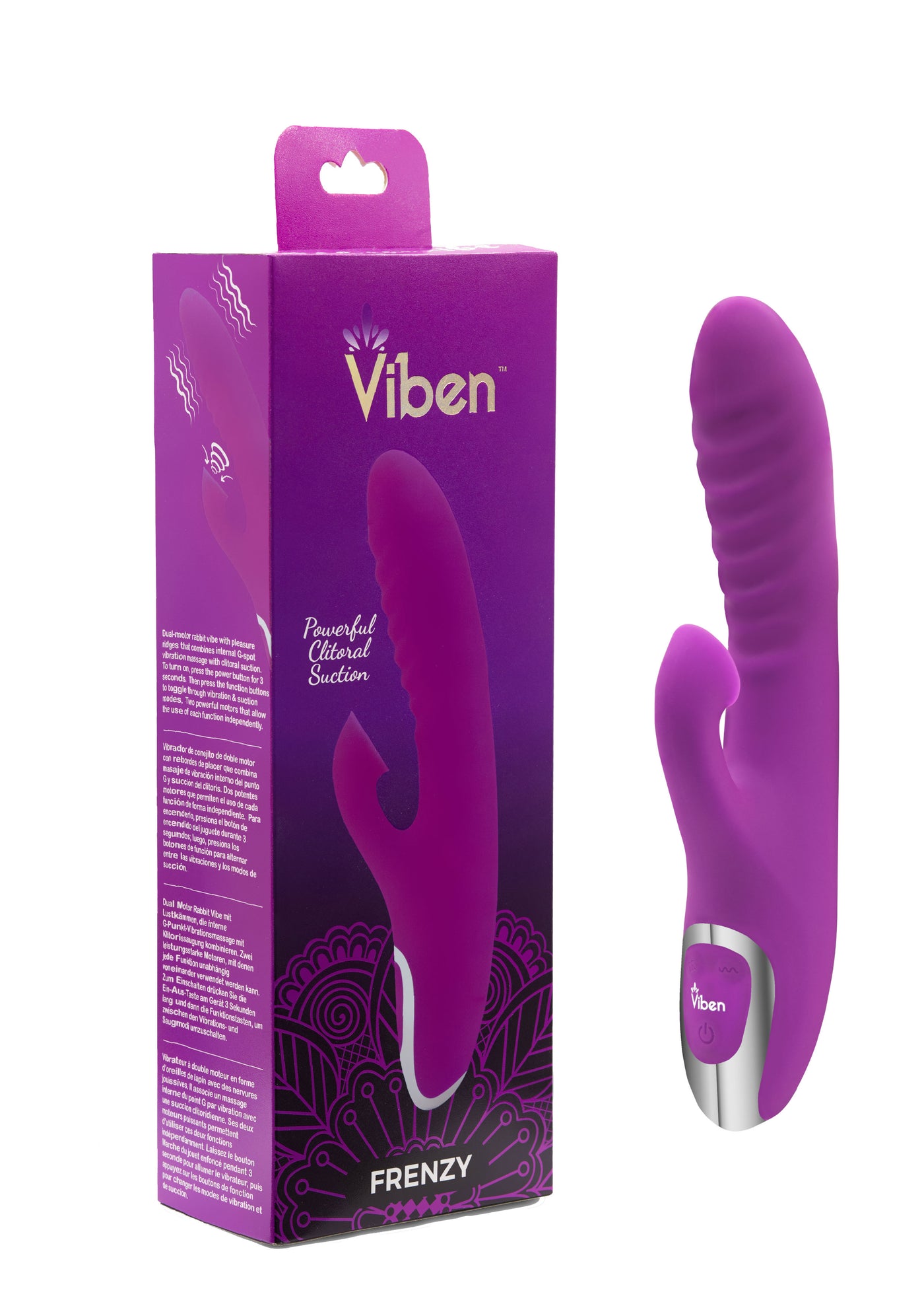 Frenzy - Rabbit Vibe With Clitoral Suction - Berry