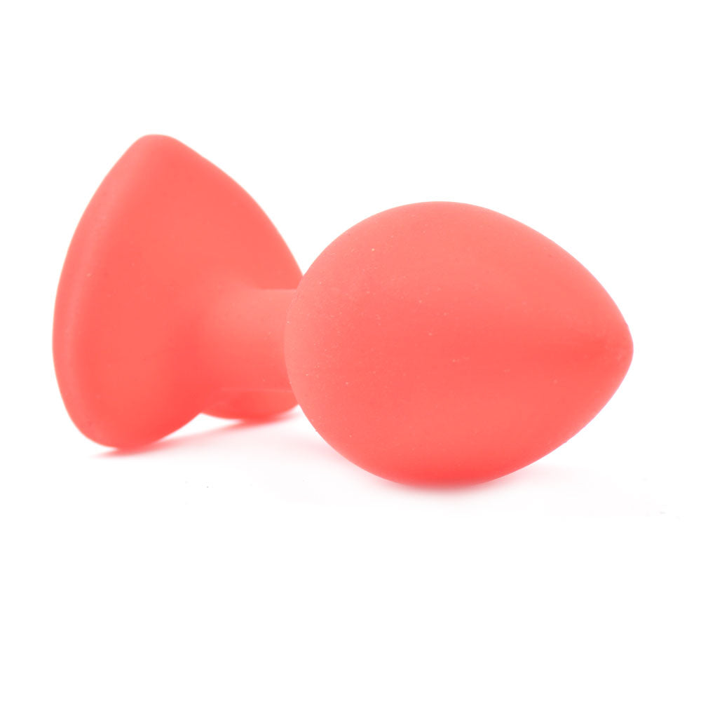 Small Size Silicone Anal Plug with Heart Shape Diamond