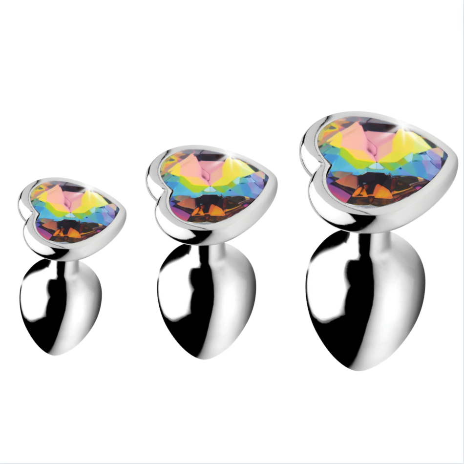 Rainbow Prism Heart Anal Plug