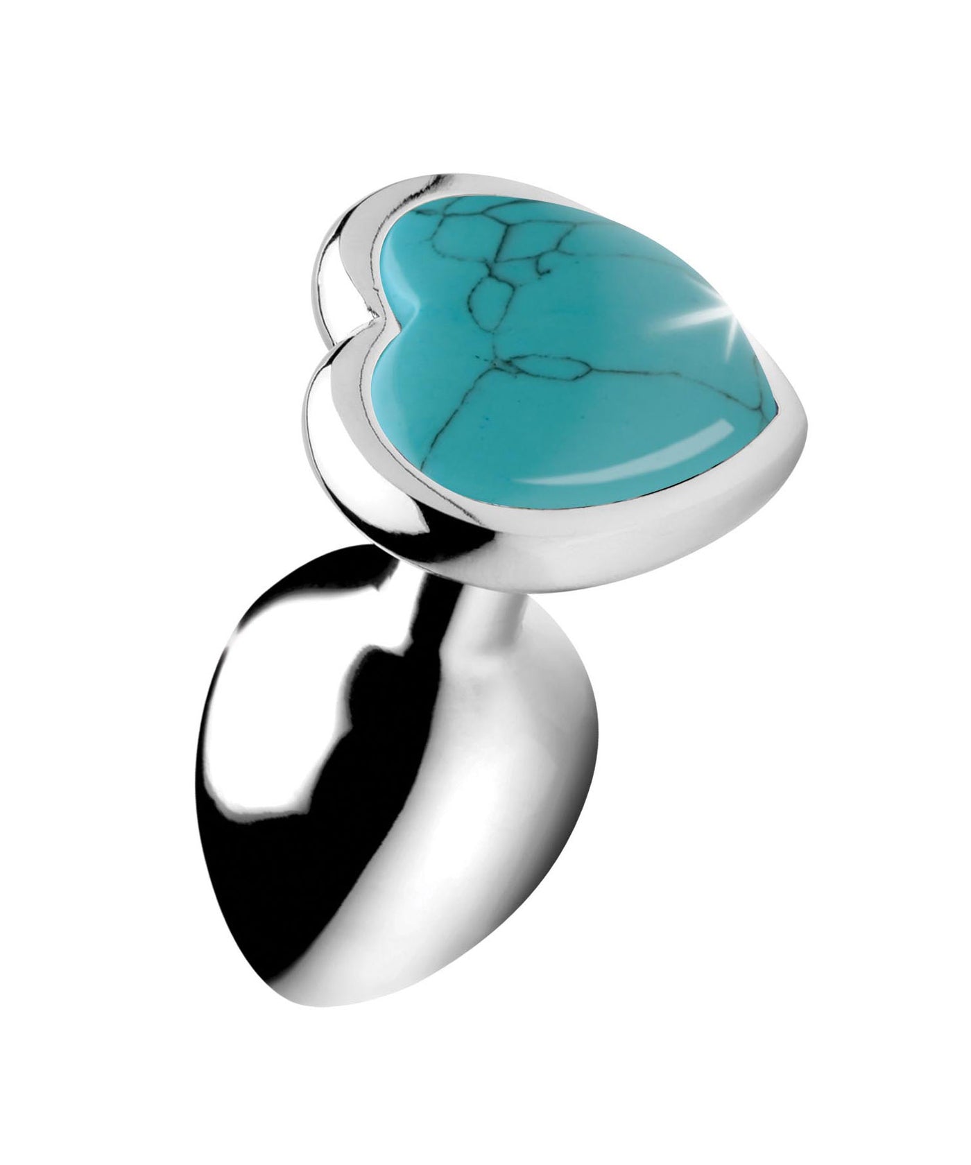 Turquoise Heart Anal Plug