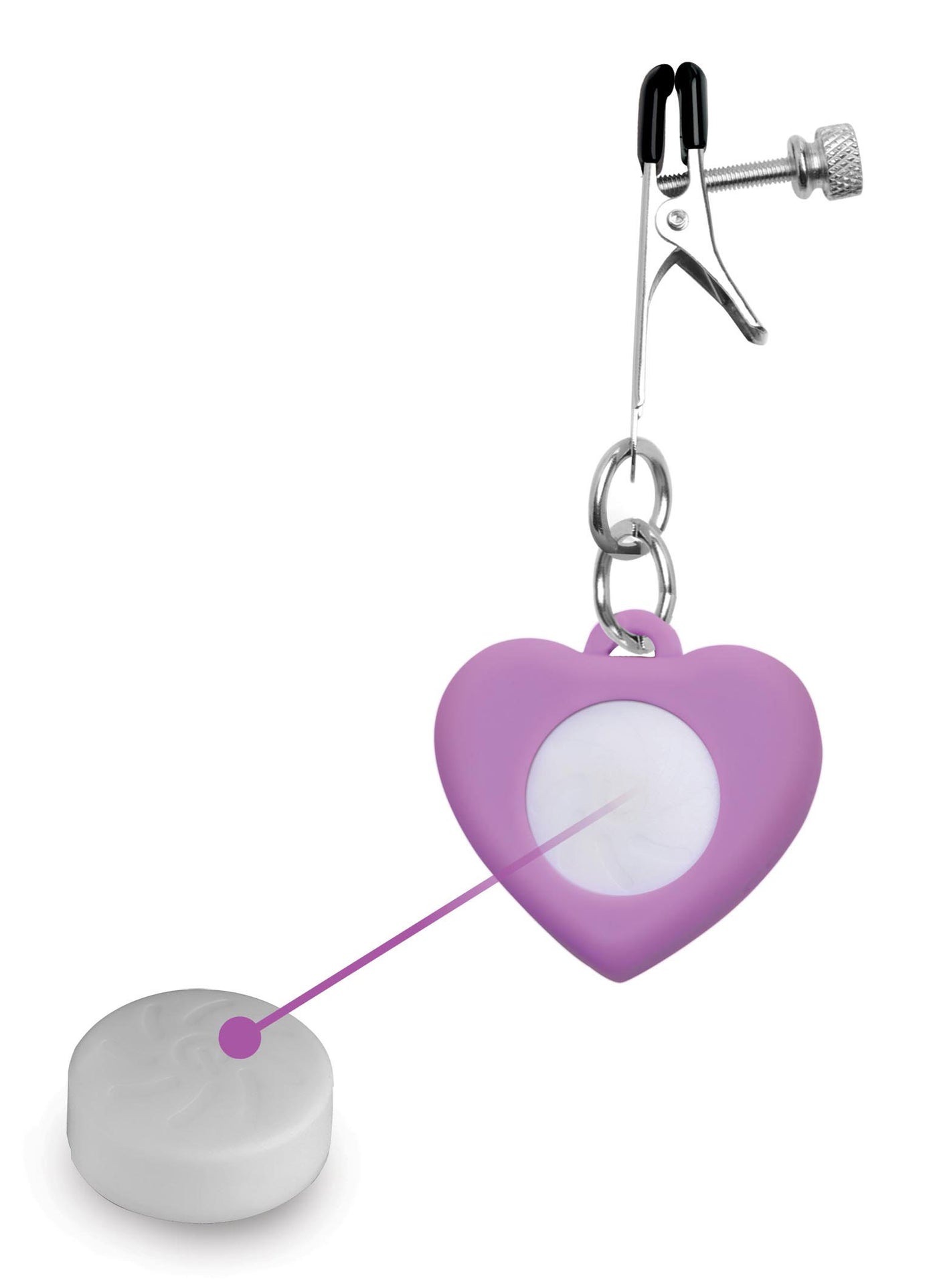 Silicone Light Up Heart Nipple Clamps