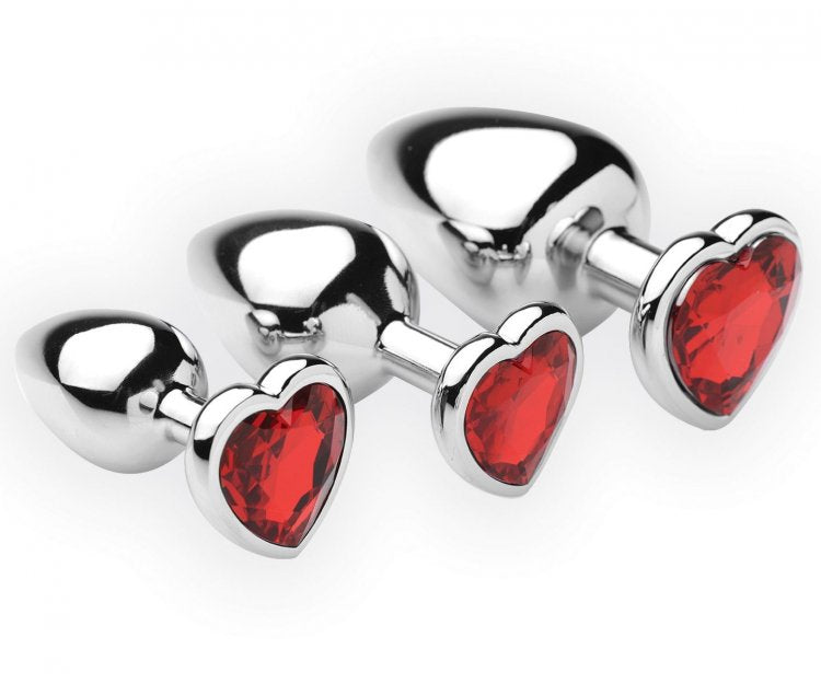 Red Heart Gem Anal Plug Set