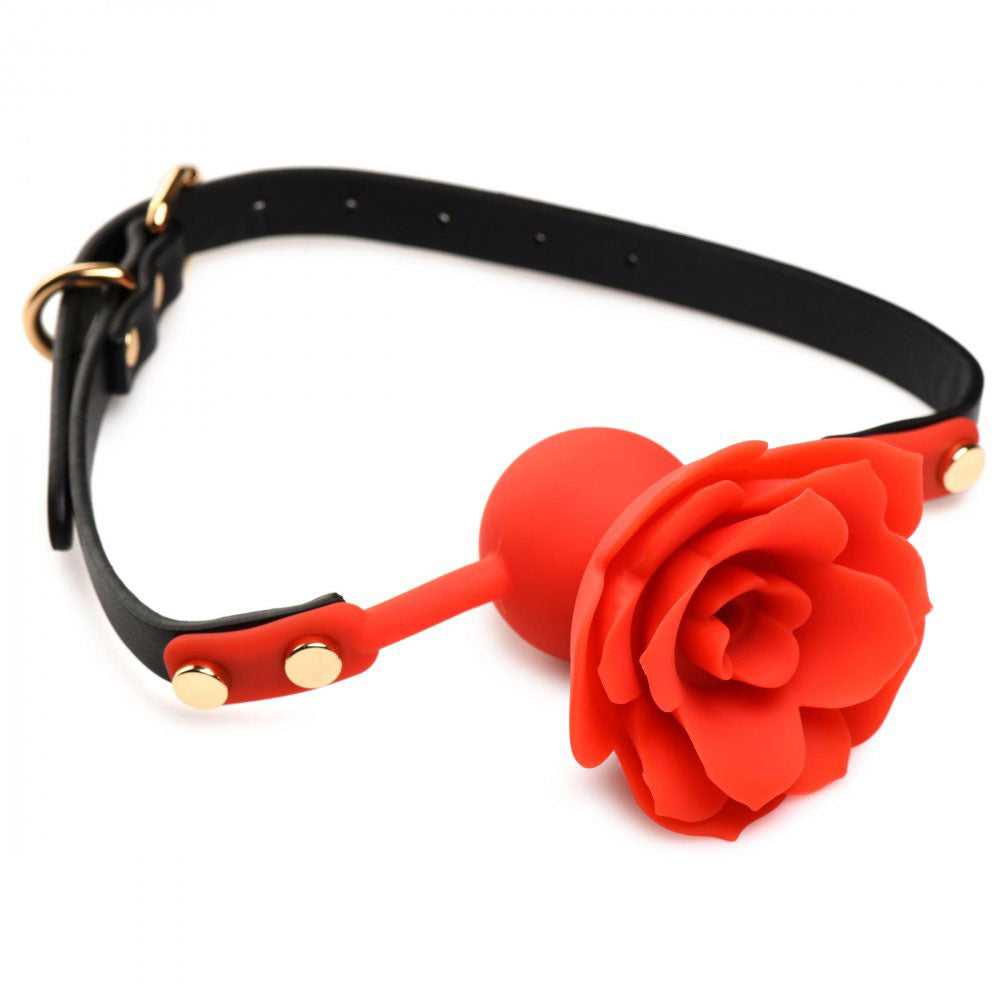 Blossom Gag Silicone Rose Gag - Red